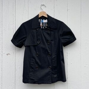 Ezekiel Black Short-Sleeve Double-Breasted Jacket (Size XS)